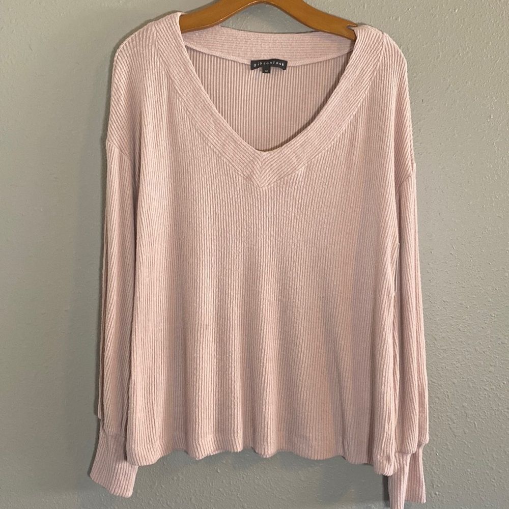 GIBSONLOOK- Nordstrom, cozy pink v neck sweater